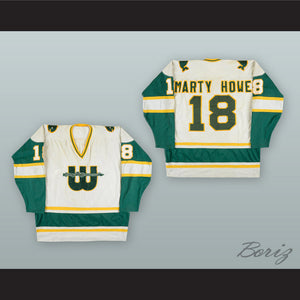 1978-79 WHA Marty Howe 18 New England Whalers White Hockey Jersey