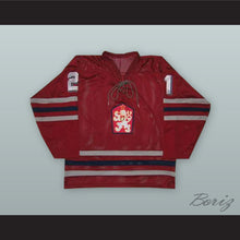 Load image into Gallery viewer, 1980 Vincent Lukac 21 Czechoslovakia National Team Red Hockey Jersey
