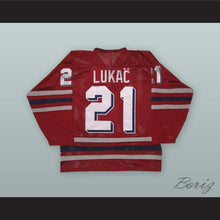 Load image into Gallery viewer, 1980 Vincent Lukac 21 Czechoslovakia National Team Red Hockey Jersey