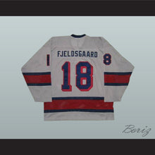 Load image into Gallery viewer, 1980 Knut Fjeldsgaard 18 Norway National Team Gray Hockey Jersey