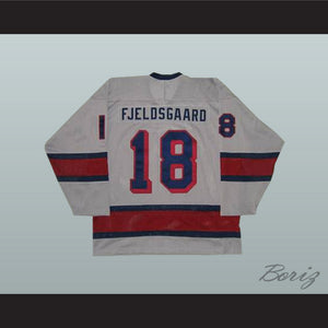 1980 Knut Fjeldsgaard 18 Norway National Team Gray Hockey Jersey