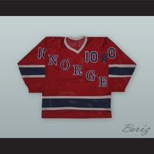 Load image into Gallery viewer, 1980 Morten Sethereng 10 Norway National Team Red Hockey Jersey
