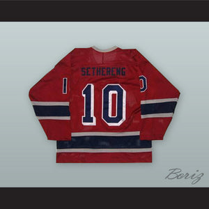 1980 Morten Sethereng 10 Norway National Team Red Hockey Jersey