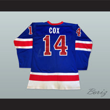 Load image into Gallery viewer, 1980 Ralph Cox 14 USA Blue Hockey Jersey