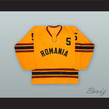 Load image into Gallery viewer, 1980 Sandor Gall 5 Romania National Team Yellow Hockey Jersey