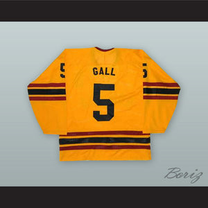 1980 Sandor Gall 5 Romania National Team Yellow Hockey Jersey