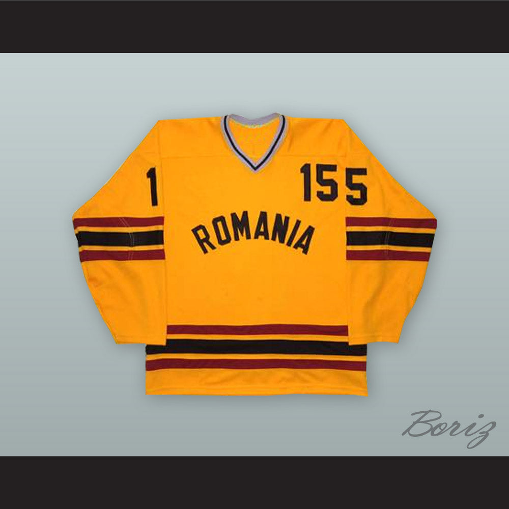 1980 Alexandru Halauca 15 Romania National Team Yellow Hockey Jersey