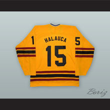 Load image into Gallery viewer, 1980 Alexandru Halauca 15 Romania National Team Yellow Hockey Jersey