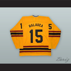1980 Alexandru Halauca 15 Romania National Team Yellow Hockey Jersey