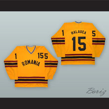 Load image into Gallery viewer, 1980 Alexandru Halauca 15 Romania National Team Yellow Hockey Jersey