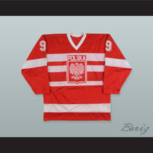 Load image into Gallery viewer, 1988 Jarolsaw Morawiecki 9 Team Poland Hockey Jersey