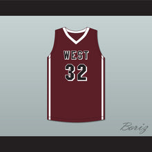 Load image into Gallery viewer, EJ Liddell 32 Belleville High School-West Maroons Maroon Basketball Jersey 4