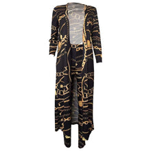 Load image into Gallery viewer, 2 Piece Set African Print Elastic Bazin Baggy Pants Rock Style Dashiki SLeeve Famous Suit For Women Coat And Leggings 2pcs/se
