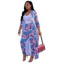 Load image into Gallery viewer, 2 Piece Women Set 2020 New African Tie Dye Print Elastic Pants Rock Style Dashiki Famous Suit For Lady coat and leggings 2pcs/se
