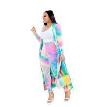 Load image into Gallery viewer, 2 Piece Women Set 2020 New African Tie Dye Print Elastic Pants Rock Style Dashiki Famous Suit For Lady coat and leggings 2pcs/se