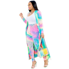 Load image into Gallery viewer, 2 Piece Women Set 2020 New African Tie Dye Print Elastic Pants Rock Style Dashiki Famous Suit For Lady coat and leggings 2pcs/se