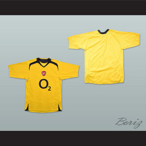 2005-2006 Arsenal London FC Yellow Soccer Jersey