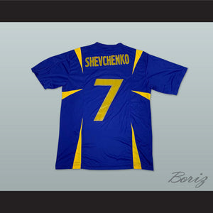 2006-2008 Style Andriy Shevchenko 7 Ukraine National Team Away Blue Soccer Jersey