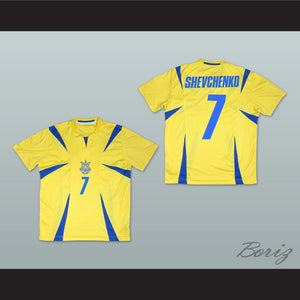 2006-2008 Style Andriy Shevchenko 7 Ukraine National Team Home Yellow Soccer Jersey