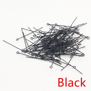 200pcs/bag 16 20 25 30 35 40 45 50mm Eye Head Pins Classic 7 colors Plated Eye Pins For Jewelry Findings Making DIY Supplies