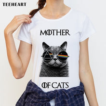 Load image into Gallery viewer, 2017 New Fashion Women T Shirts Short Sleeve Slim Lady T-Shirt Mother Of Cats Printed Tops Funny Casual Tee