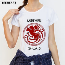 Load image into Gallery viewer, 2017 New Fashion Women T Shirts Short Sleeve Slim Lady T-Shirt Mother Of Cats Printed Tops Funny Casual Tee