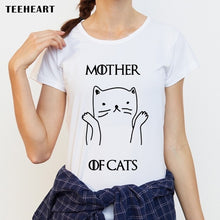 Load image into Gallery viewer, 2017 New Fashion Women T Shirts Short Sleeve Slim Lady T-Shirt Mother Of Cats Printed Tops Funny Casual Tee