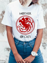 Load image into Gallery viewer, 2017 New Fashion Women T Shirts Short Sleeve Slim Lady T-Shirt Mother Of Cats Printed Tops Funny Casual Tee