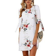 Load image into Gallery viewer, 2018 Women Summer Dress Boho Style Floral Print Chiffon Beach Dress Tunic Sundress Loose Mini Party Dress Vestidos Plus Size 5XL