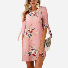 Load image into Gallery viewer, 2018 Women Summer Dress Boho Style Floral Print Chiffon Beach Dress Tunic Sundress Loose Mini Party Dress Vestidos Plus Size 5XL