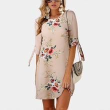 Load image into Gallery viewer, 2018 Women Summer Dress Boho Style Floral Print Chiffon Beach Dress Tunic Sundress Loose Mini Party Dress Vestidos Plus Size 5XL