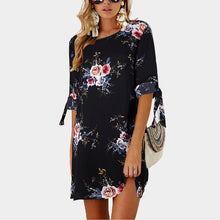 Load image into Gallery viewer, 2018 Women Summer Dress Boho Style Floral Print Chiffon Beach Dress Tunic Sundress Loose Mini Party Dress Vestidos Plus Size 5XL