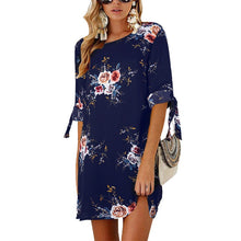 Load image into Gallery viewer, 2018 Women Summer Dress Boho Style Floral Print Chiffon Beach Dress Tunic Sundress Loose Mini Party Dress Vestidos Plus Size 5XL