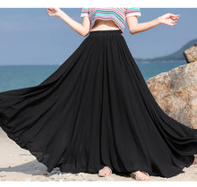 Load image into Gallery viewer, 2019 Bohemia Long Skirts Women Stretch High Waist Solid Chiffon A-Line Skirt Casual Pleated Maxi Skirt Faldas Saias Streetwear