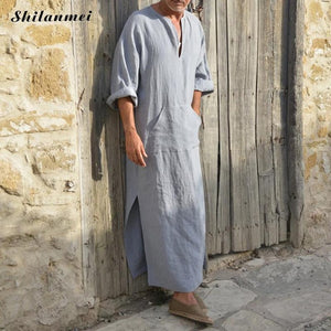 2019 Muslim Fashion Men Islamic Cloth Jubah Thobe Robes Kaftan Pockets Plus Size Solid Arabic Dubai Short Sleeve Abaya Clothing
