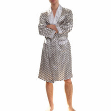 Load image into Gallery viewer, 2019 New Men Black Lounge Sleepwear Faux Silk Nightwear For Men Comfort Silky Bathrobes Noble Dressing gown Men's Sleep Robes