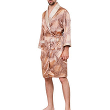 Load image into Gallery viewer, 2019 New Men Black Lounge Sleepwear Faux Silk Nightwear For Men Comfort Silky Bathrobes Noble Dressing gown Men's Sleep Robes