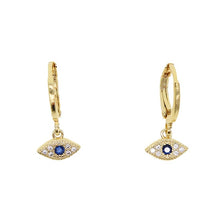 Load image into Gallery viewer, 2019 New arrived cute evil eye dangle drop earring Gold filled minimal delicate lovely girl women multi piercing earrings