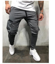 Load image into Gallery viewer, 2019 New hot style hip-hop small feet personality patchwork leather men's tether workout Men pants