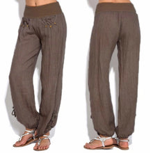 Load image into Gallery viewer, 2019 Pants New Women Loose High waist Cotton Linen Harem pants Solid Women Summer Autumn Fashion Casual Pants Female gympants