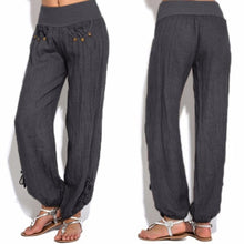 Load image into Gallery viewer, 2019 Pants New Women Loose High waist Cotton Linen Harem pants Solid Women Summer Autumn Fashion Casual Pants Female gympants