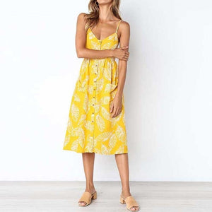 2019 Summer Beach Dress Woman Dress Plus Size Women Midi Floral Sunflower Dress Striped Ladies Backless Party Dress Female 3XL