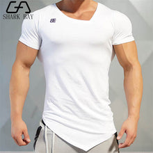 Load image into Gallery viewer, 2019 Summer Fashion Brand T-Shirt Mens Gyms Clothing V-neck Short Sleeve Slim Fit T Shirt Ftiness Men compression Tshirt homme