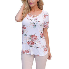 Load image into Gallery viewer, 2019 Summer Large Size S-5XL Women&#39;s T shirt Half Sleeve O-Neck Floral Print Casual T Shirts Tops Female Loose T Shirt Plus Size