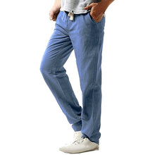 Load image into Gallery viewer, 2019 Summer Men&#39;s Casual Slim Strandhosen Linen Hose Pant Solid Trousers 3XL joggers streetwear pantalones hombre