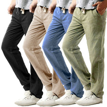 Load image into Gallery viewer, 2019 Summer Men&#39;s Casual Slim Strandhosen Linen Hose Pant Solid Trousers 3XL joggers streetwear pantalones hombre