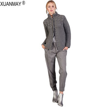 Load image into Gallery viewer, 2019 Winter Women's Thick Cardigan Sweater Women's Heavy Button Cardigan Sweater Cozy warm Autumn Gray Knit Cardigan Sweater