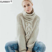 Load image into Gallery viewer, 2019 Winter Women&#39;s Thick Turtleneck sweater Women&#39;s clothing heavy Pullover Sweater Chunky cozy warm woolen Autumn Sweater