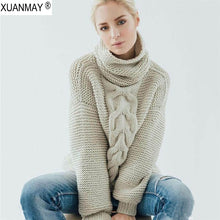 Load image into Gallery viewer, 2019 Winter Women&#39;s Thick Turtleneck sweater Women&#39;s clothing heavy Pullover Sweater Chunky cozy warm woolen Autumn Sweater