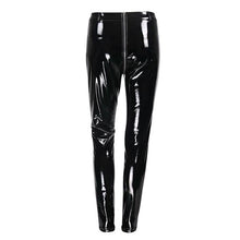 Load image into Gallery viewer, 2019  Women Sexy Shiny PU leather Leggings with Back Zipper Push Up Faux Leather Pants Latex Rubber Pants Jeggings Black Red